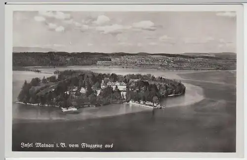 (51830) Foto AK Insel Mainau im Bodensee, vom Flugzeug aus, 1933-45