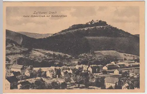 (50130) AK Urach, Ruine Hohen-Urach m. Rutschenfelsen, 1919