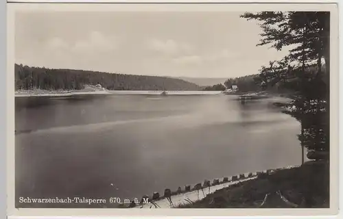 (44332) Foto AK Schwarzenbach-Talsperre bei Forbach, vor 1945