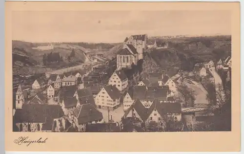 (43721) AK Haigerloch, Ortsansicht mit Schloss u. Schlosskirche, vor 1945