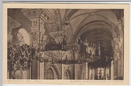 (41961) AK Komburg bei Hall, Kronleuchter i.d. Kirche, 1930