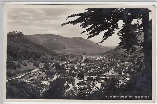 (40799) Foto AK Urach, Totale m. Hohenurach, 1933