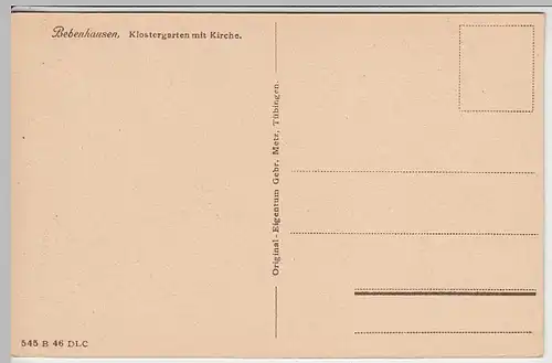 (40789) AK Bebenhausen, Klostergarten mit Kirche 1920er