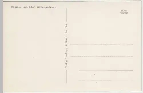 (40782) Foto AK Häusern (Schwarzwald) im Winter