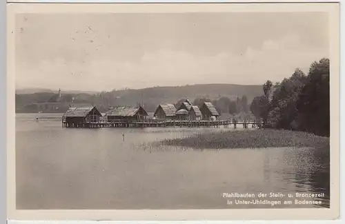 (36328) Foto AK Unteruhldingen a. Bodensee, Pfahlbauten, Bahnpost 1933