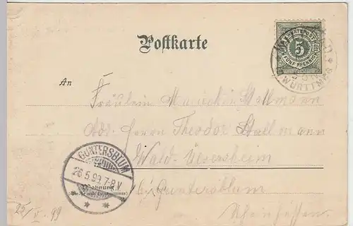 (34613) AK Gruss aus Wildbad, Olgastraße, 1899