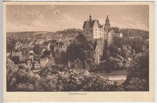 (34544) AK Sigmaringen, Totale m. Schloss, vor 1945, gel. 1961