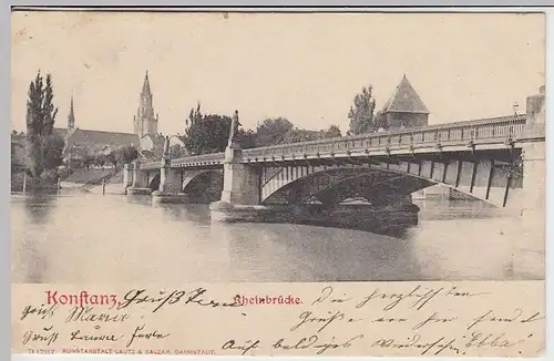 (32357) AK Konstanz, Rheinbrücke, 1903