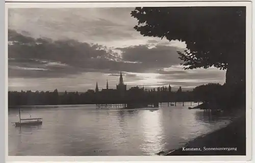 (31181) AK Konstanz, Stimmungsbild bei Sonnenuntergang, 1939