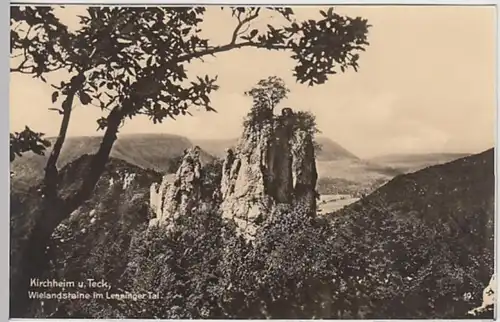 (30651) Foto AK Kirchheim u. Teck, Wielandsteine im Lenninger Tal, 1938