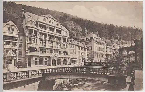 (30558) AK Bad Wildbad, Hotel Löwen und Olgastraße, 1919