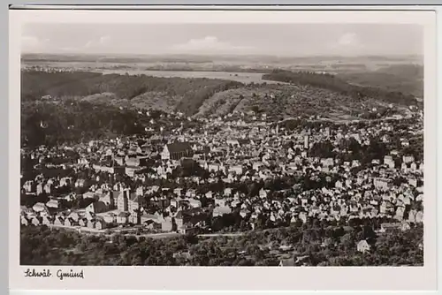 (22114) Foto AK Schwäbisch Gmünd, Panorama 1953