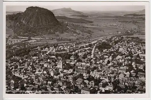 (22089) Foto AK Singen, Hohentwiel, Panorama 1953