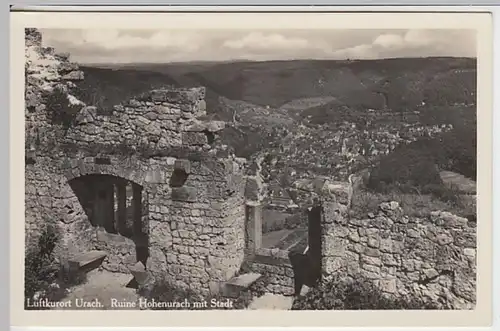 (20812) Foto AK Urach, Ruine Hohenurach mit Stadt 1930er