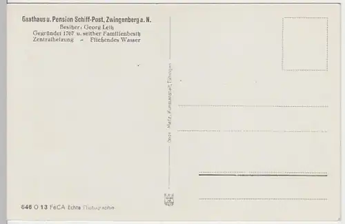 (20808) Foto AK Zwingenberg, Baden, Panorama, Schloss, vor 1945