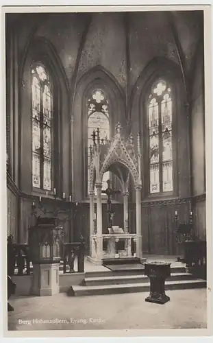 (20239) Foto AK Bisingen, Burg Hohenzollern, evang. Kirche, vor 1945