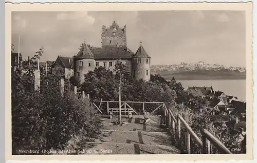 (20043) Foto AK Meersburg, Bodensee, Altes Schloss, Säntis, vor 1945