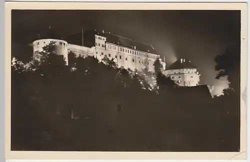 (20026) Foto AK Tübingen, Schlossbeleuchtung, vor 1945