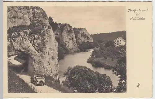 (18866) Foto AK Gutenstein, Sigmaringen, Straßentunnel 1936