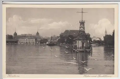 (17130) AK Konstanz (Bodensee), Hafen, Leuchtturm, vor 1945
