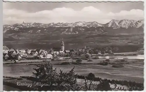 (16945) Foto AK Kißlegg mit Alpen 1961