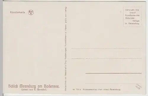 (15320) Künstler AK V. Marschall, Schloss Meersburg, vor 1945