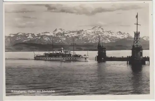 (14308) Foto AK Konstanz, Hafen, Dampfschiff, Säntis, vor 1945