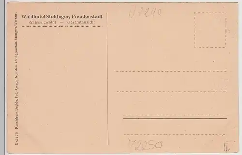 (115793) AK Freudenstadt, Waldhotel Stokinger 1910/20er