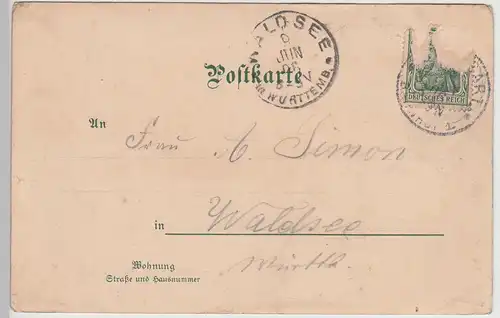 (115516) AK Gruss aus Stuttgart, Totale, Residenzschloss, Litho 1906