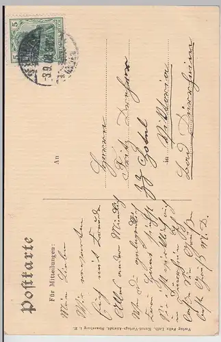 (115115) AK Offenburg, Partie m. Kirche 1908