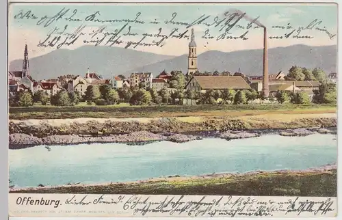 (115076) AK Offenburg, Panorama 1905