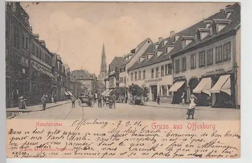 (115073) AK Gruss aus Offenburg, Hauptstraße 1901