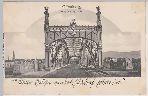 (115054) AK Offenburg, Neue Kinzigbrücke 1902