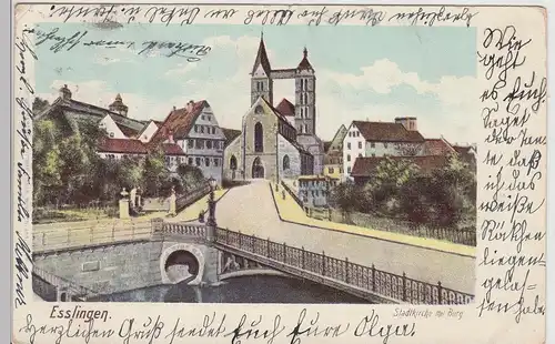 (115005) AK Esslingen am Neckar, Stadtkirche, Burg 1903