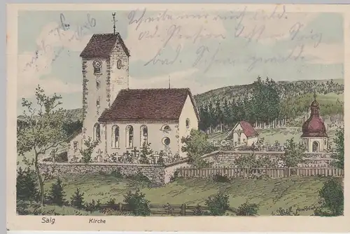 (114991) Künstler AK Saig, Lenzkirch, Kirche 1911