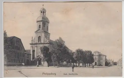 (114604) AK Philippsburg, Baden, Kath. Stadtkirche 1919