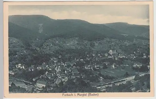 (114129) AK Forbach, Murgtal, Baden, Panorama, vor 1945