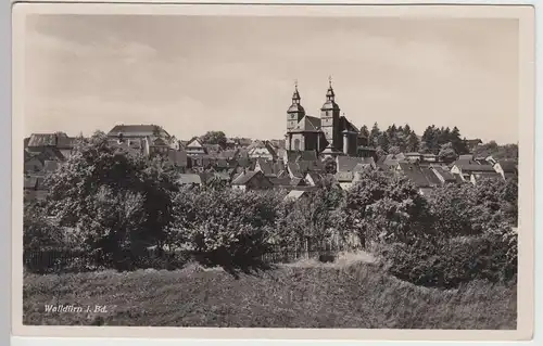 (114112) Foto AK Walldürn, Panorama, Kirche, Basilika, Bahnpost, um 1936