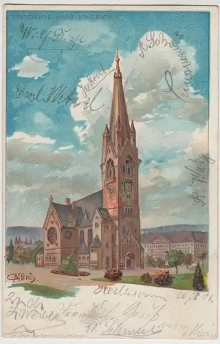 (113901) Künstler AK C. Münch, Heilbronn, Friedenskirche, Litho. 1901