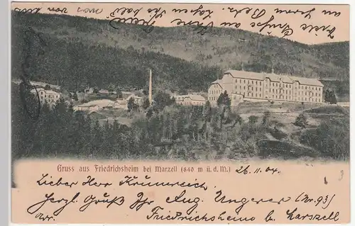 (113779) AK Gruß aus Friedrichsheim bei Marzell, Heilstätte 1904