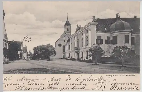 (113673) AK Aulendorf, Schloss, Pfarrkirche, vor 1945