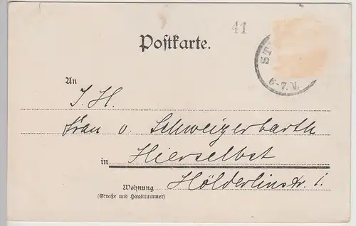 (113461) AK Gruß aus Stuttgart, König Karls Brücke, bis 1905