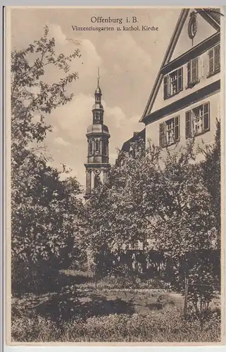 (113436) AK Offenburg, Vinzentiusgarten, Katholische Kirche 1933