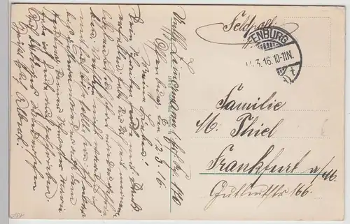 (113344) AK Offenburg, Hauptstraße, Eisenhandlung, Friseur, Feldpost 1916