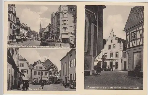 (113327) AK Offenburg, Hirsch Apotheke, Konditorei und Cafe, Fischmarkt 1941