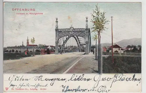 (113315) AK Offenburg, Vorstadt, Kinzigbrücke 1903