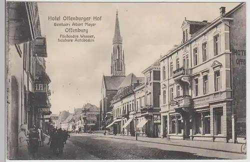 (113305) AK Offenburg, Hotel Offenburger Hof, Kirche 1932