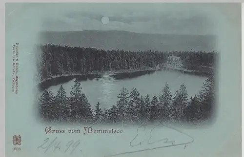 (112893) AK Gruss vom Mummelsee, Mondscheinkarte 1899