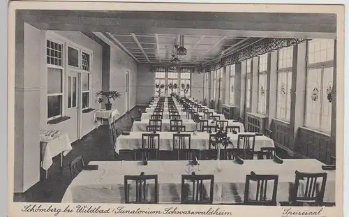 (112850) AK Schömberg b. Wildbad, Speisesaal i. Sanatorium 1920er