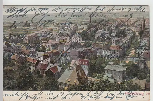 (112672) AK Heidelberg, Panorama, Kirchen, um 1904, gelaufen um 1915